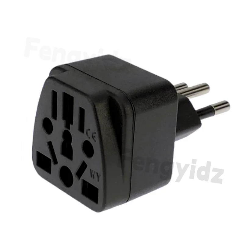 Brazil Travel Plug Adapter EU/UK/AU/CN/JP/Asia/Italy to Brazil (Type N), 3 Prong Grounded Brazil Wall Plug