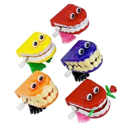 1pc Novelty Funny Walking Tooth Shape Mini Clockwork Jumping Teeth Toys Parent-child Interaction Decompression Children Gifts