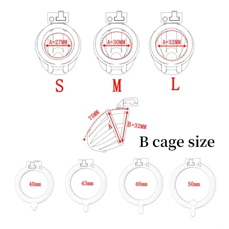 2023 New Male Chastity Cage Device Anti-Cheating Cock Cage Penis Lock Libido Control Couple Erotic with 4 Rings Sex Toys Men 18+