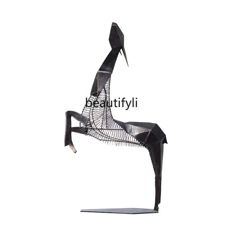 

xzzqSculpture Deer Art Sales Hotel Building Model Room Lobby Aisle Dry View Floor Large Decoration