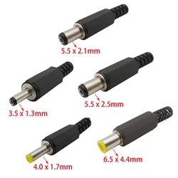 10Pcs 3.5 x 1.3mm 5.5 x 2.1mm 5.5 x 2.5mm 6.5 x 4.4mm DC Power Male Plug Jack Adapter Wire Charging Plug Electric Connector
