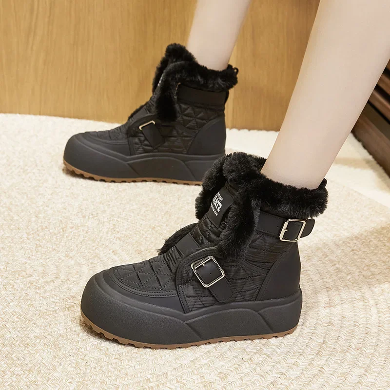 CICIYANG Winter Snow Boots Women 2024 New Ladies Fluff Platform Boots Anti-slip Booties Girl Ankle Boots High Top