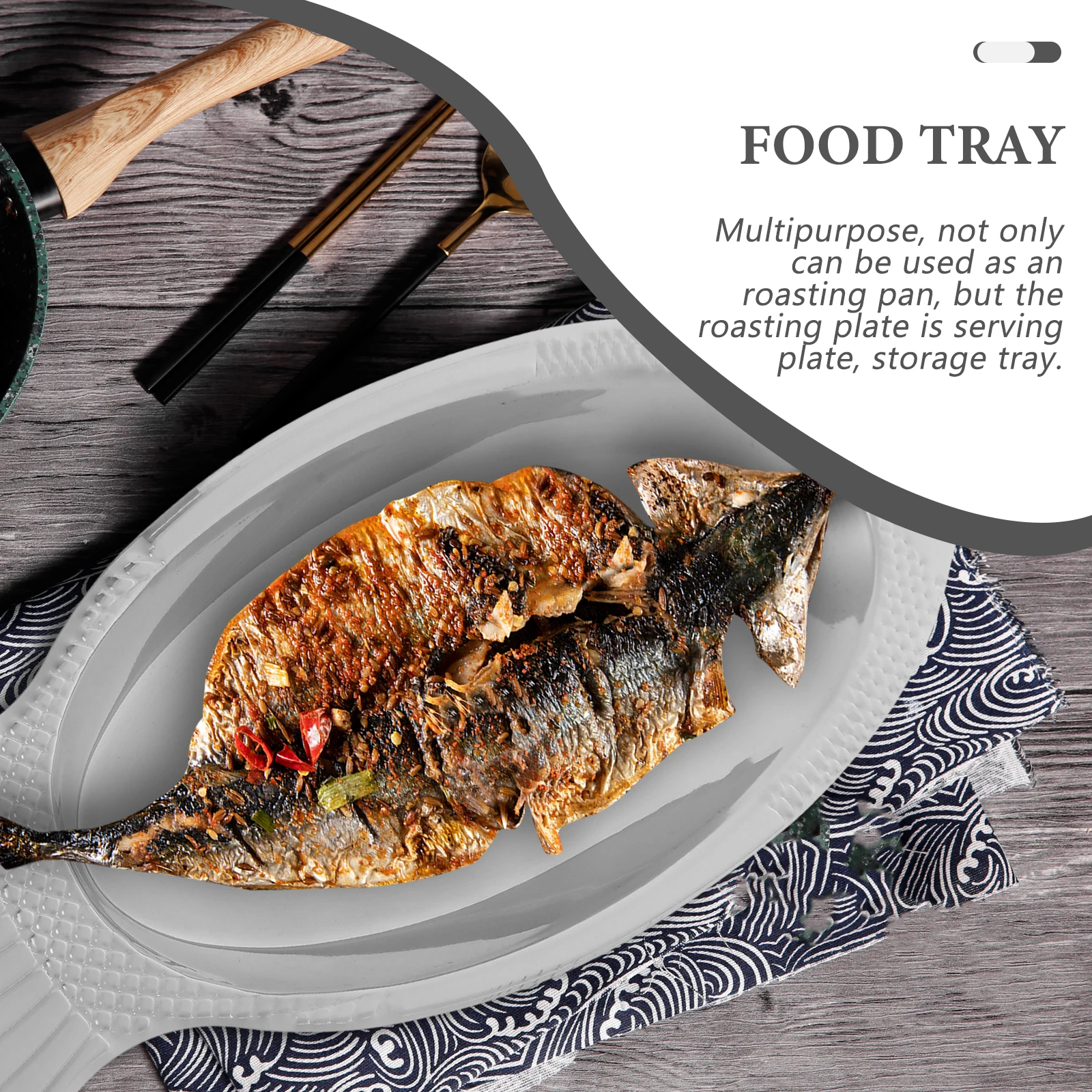 

Magnetic Fish-Shaped Plate 34cm Stainless Steel Tray High-Temperature Resistant Easy Cleaning Kitchen Bar Accessories