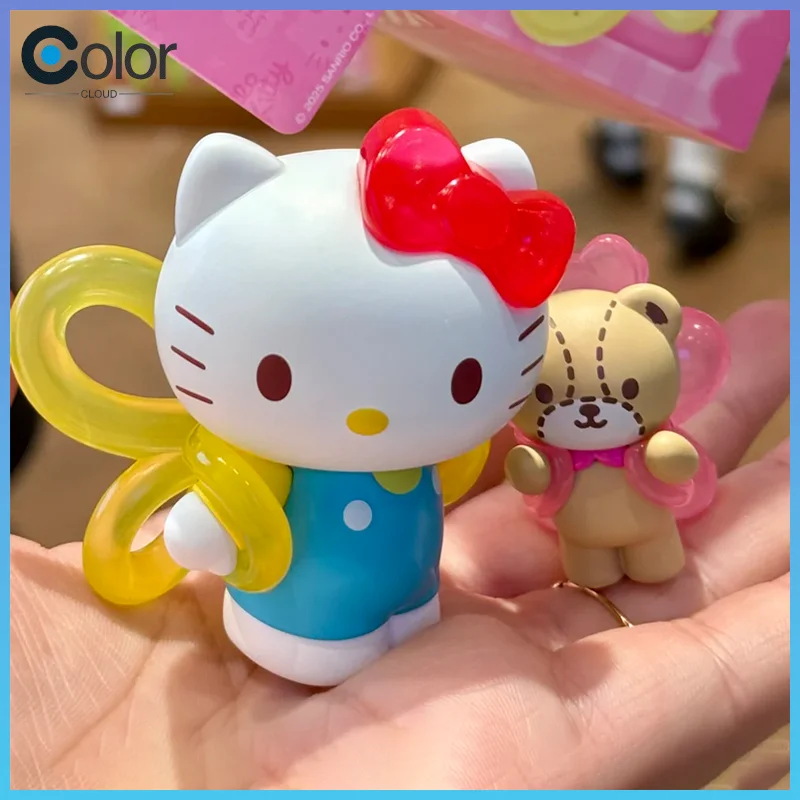 

New Official Sanrioo Hello Kitty Balloon Celebration Series Blind Box Figurines Desktop Car Ornaments Girls' Festival Gifts