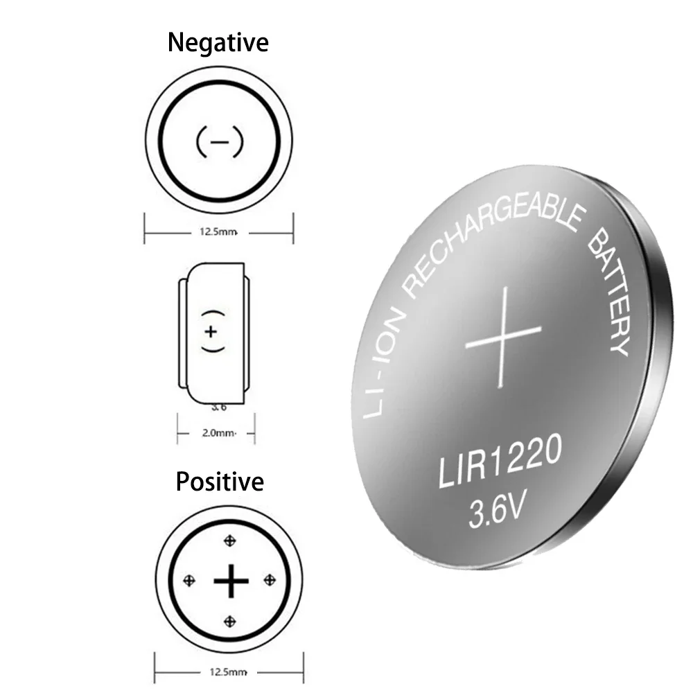 2pcs/lot LIR1220 3.6V Genuine Rechargeable Coin Cell Patch Transposon New Original Lithium-ion Button Battery Replaces CR1220