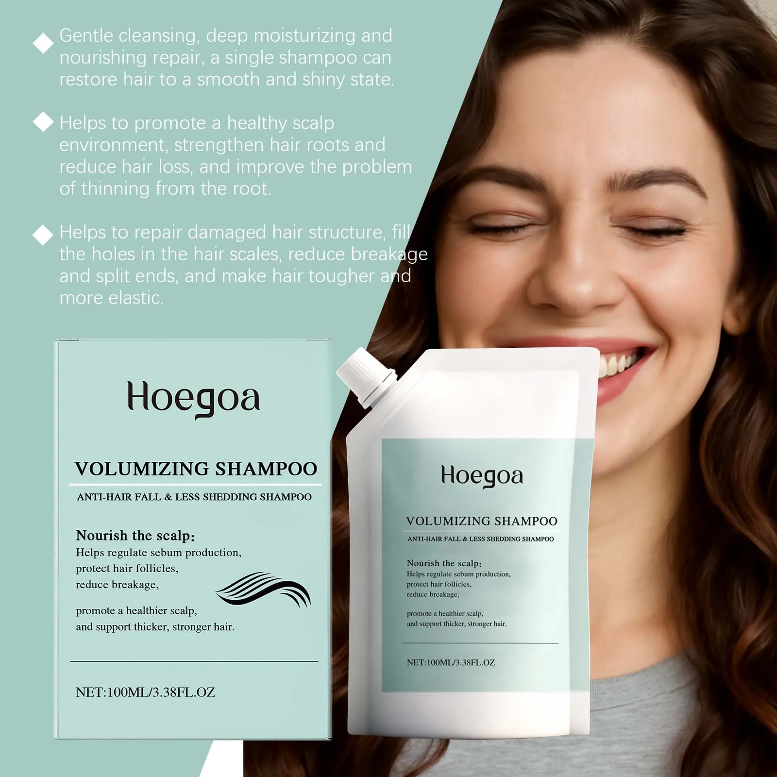 شامبو رقيق للتحكم في زيت إكليل الجبل، تنظيف عميق لفروة الرأس، إزالة القشرة، إصلاح الشعر التالف، تقليل الأوساخ، شامبو مغذي