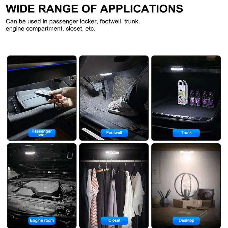 Motion Sensor Car Light Wireless Interior Car Lights Rechargeable Cool Car Rear Decoration Stick-On Tailgate Accessories For Car