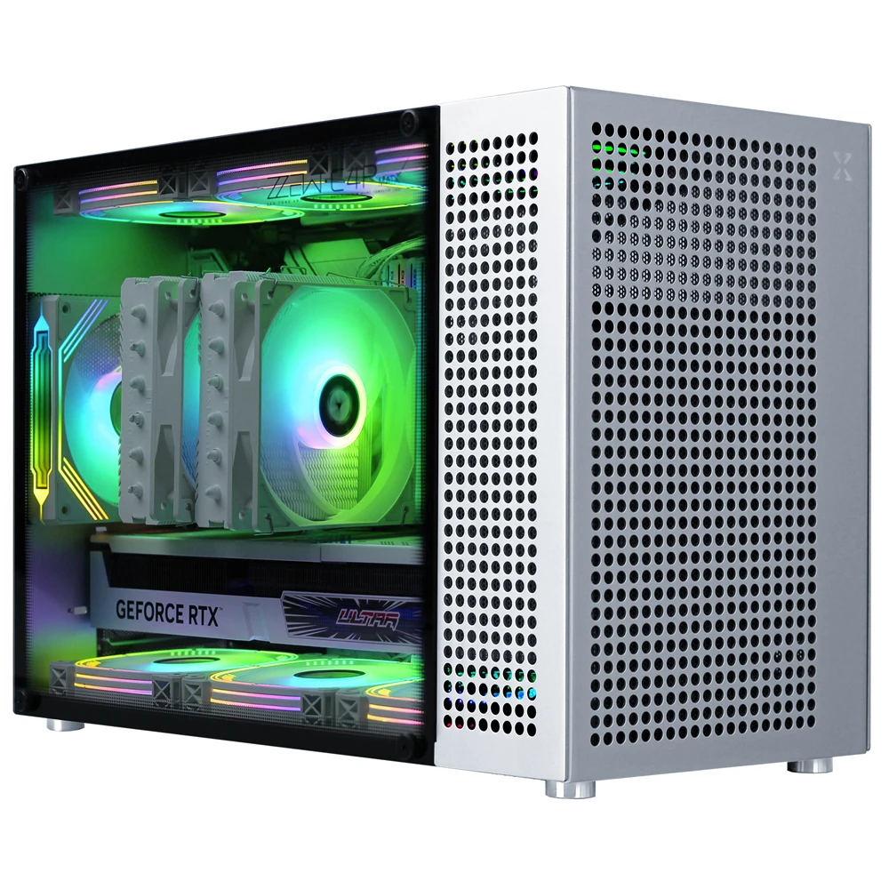 

Полностью алюминиевый корпус компьютера MATX ZZEW/ZZAW C4P подходит для блока питания ATX и водяного охлаждения 360°