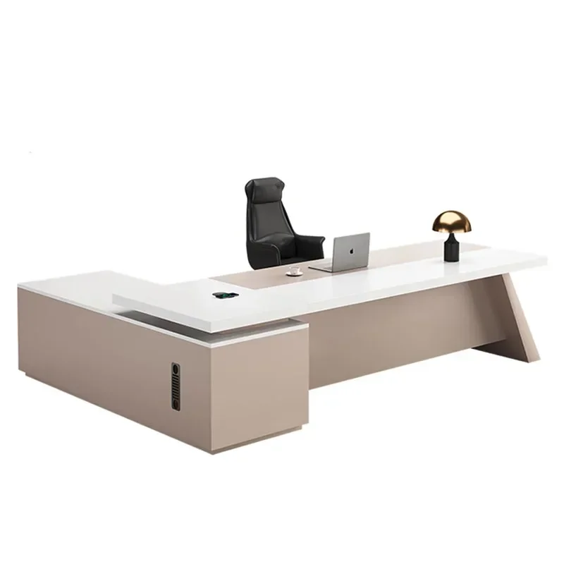 

y Drawers L Shaped Office Desk Standing Monitor Storage Reception Computer Desks Executive Luxury Mesa Escritorio