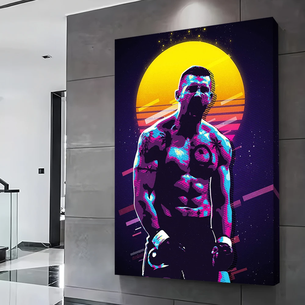 يوري بويكا الملاكم يطبع المشارك ديكورات المنزل مخصص الملاكمة حائط لوح رسم الفن صور لغرفة المعيشة ديكور عصا ديكو #2