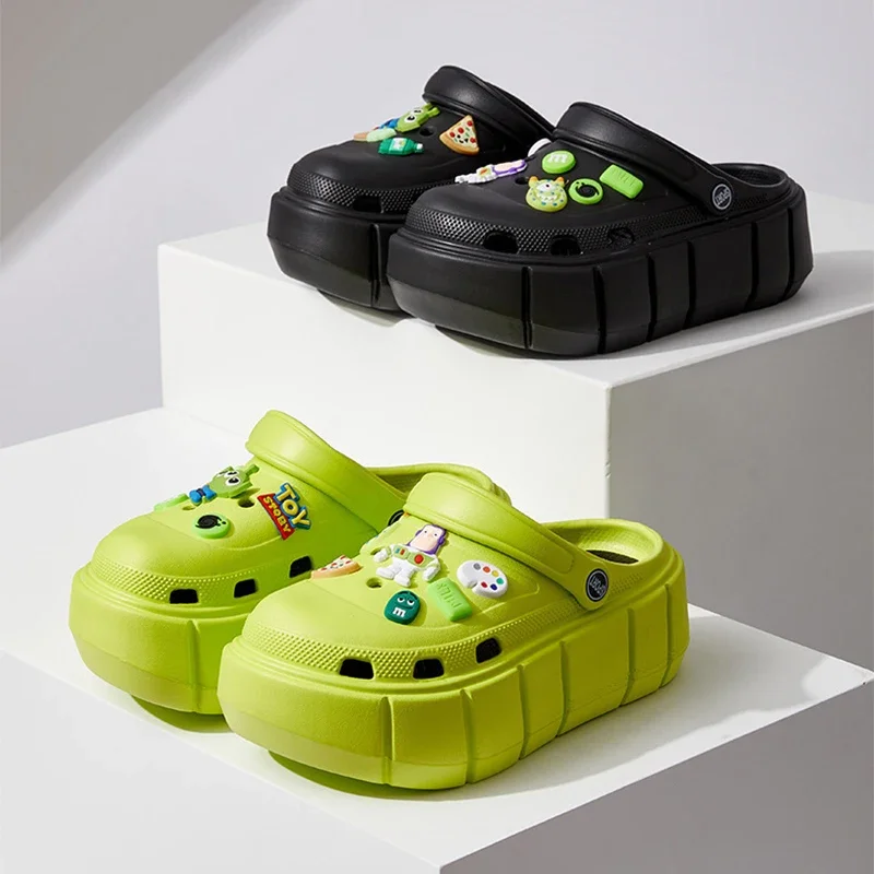 صنادل نسائية ذات نعل سميك من الرسوم المتحركة يمكنك صنعها بنفسك صنادل صيفية خفيفة الوزن وغير قابلة للانزلاق للحديقة على الشاطئ صنادل نسائية خارجية سميكة من مادة إي في إيه