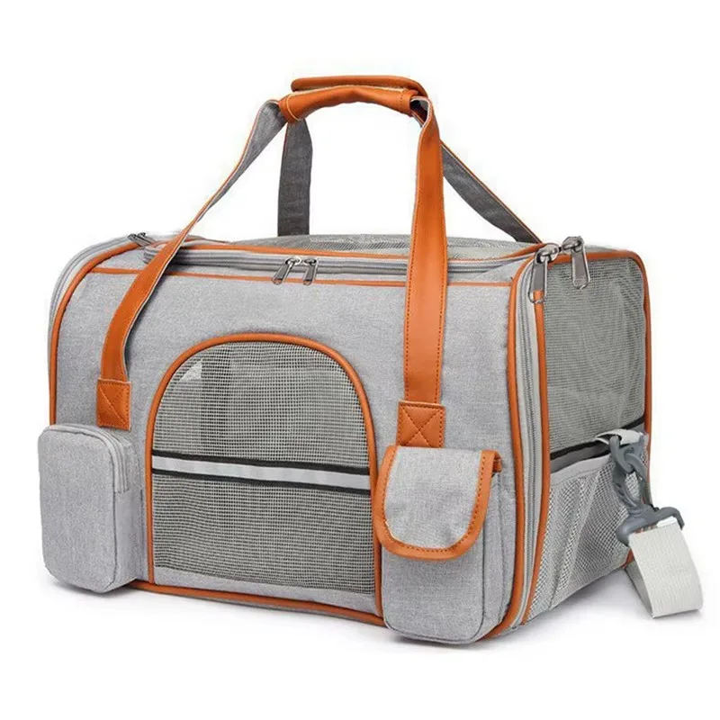 FurStarDog Pet Carrier Bag Foldable Small Dog Carrier Anti-Collapse Design Multiple Storage Pockets Cat Travel Handbag For Med