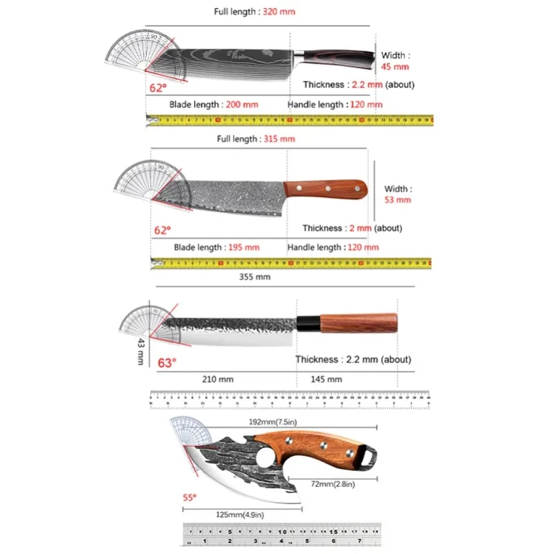 Hand Forged Professional Chef Knives Salmon Sushi Fish Filleting Knife Meat Vegetable Sharp Household Kitchen Cooking Tools