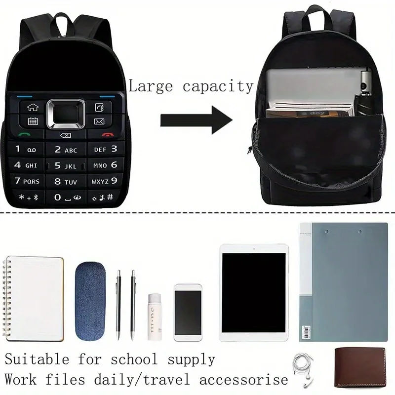 Funny Phone Backpack with Personalized Phone Design Lightweight for Commute Bags for Women Men Back To School
