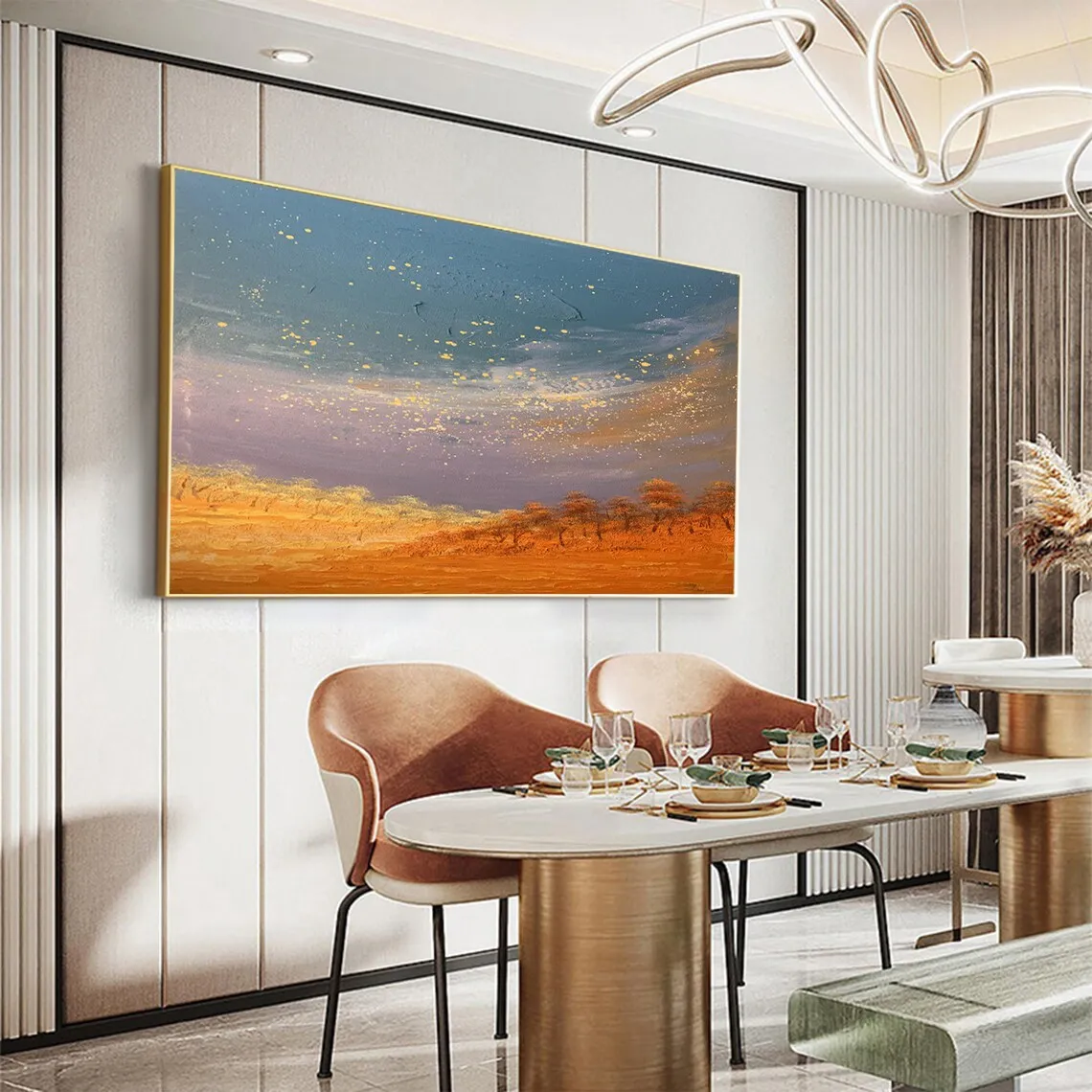 Landscape Oil Painting On Canvas Modern Starry Sky Painting Abstract Fantasy Art Living Room Home Decor Large Textured Wall Art view 3
