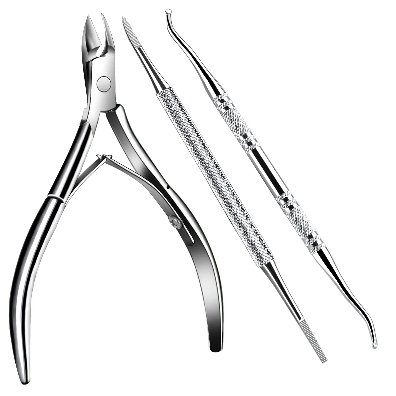 Set zur Entfernung eingewachsener Zehennägel, Edelstahl-Zehennagelknipser, Nagelfeile und Heber für eingewachsene Zehennägel, Behandlung für eingewachsene Zehennägel