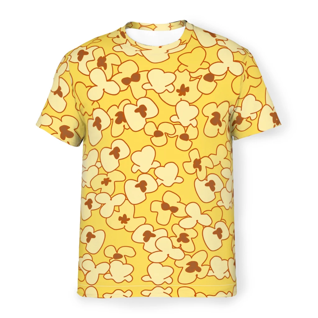 Polyester TShirt for Men Popcorn Basic Casual Thin T Shirt High Quality Trendy