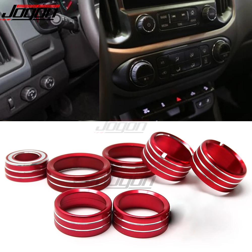 Interior Upgrade For Chevrolet Chevy Colorado S10 Center Console Knobs AC Air Conditioning Button Cover Switch Ring 2013-2021