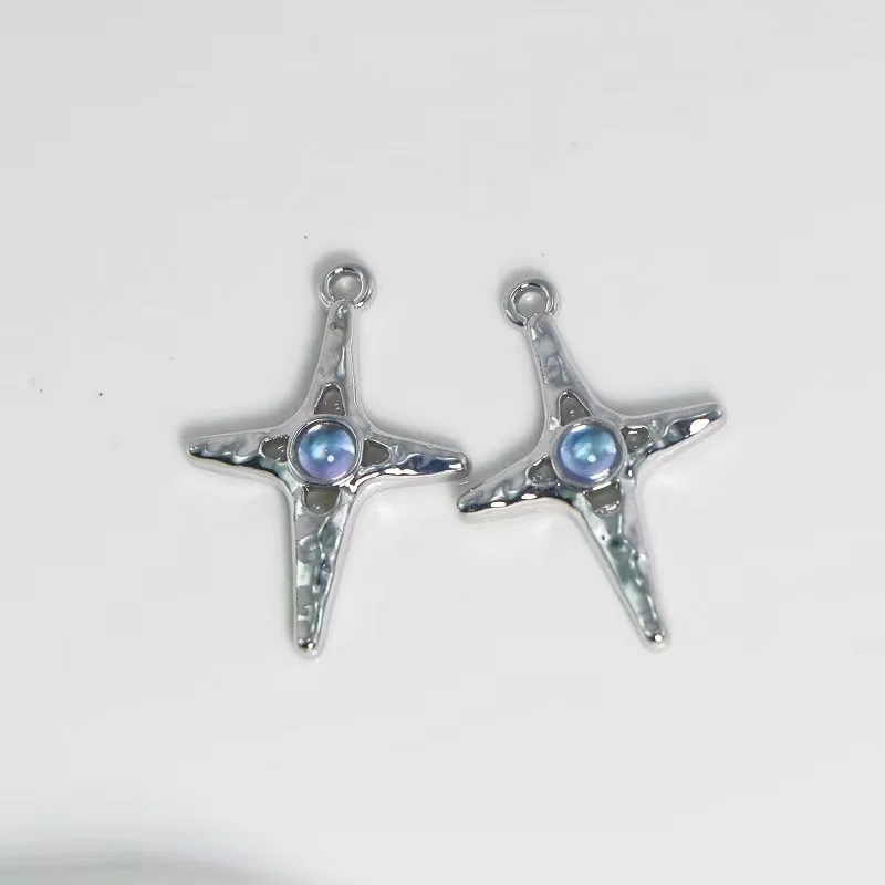 2pcs new alloy cross stardiamond charms for make DIY Jewelry earrings pendant bracelet Necklace accessorie