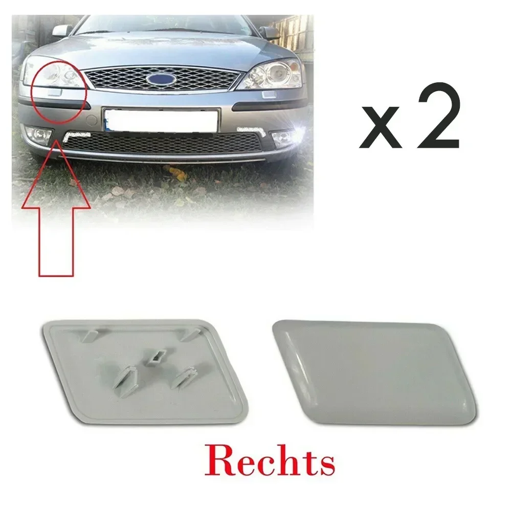 For Ford For Mondeo Mk3 2000-2007 Pair L And R Headlight Washer Jet Cap Cover Replace Automobiles Parts