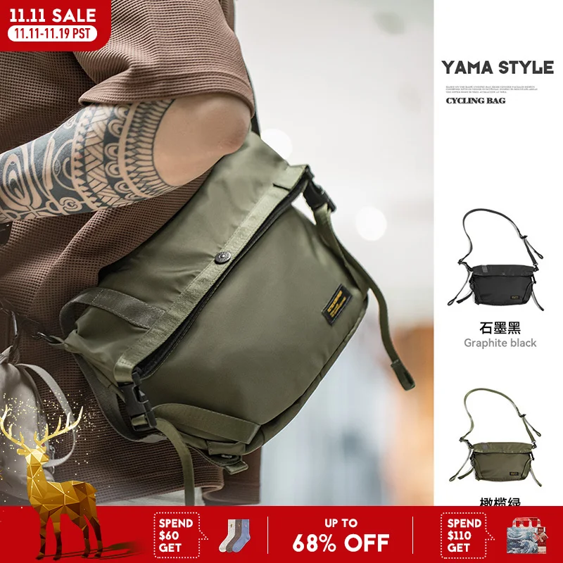 

Maden Outdoor Large Capacity Crossbody Bags Men's Multifunctional Hiking Cycling Travel Adjustable Strap Shoulder Messenger Bag