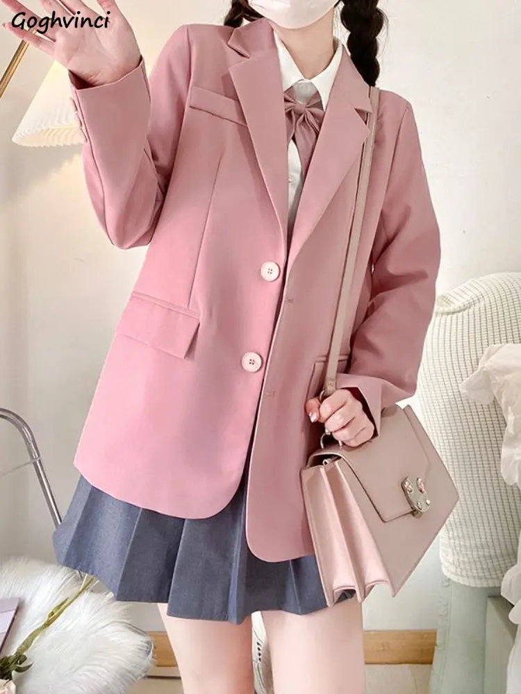 Blazers Women Spring Solid Straight Mature Office Ladies Outerwear Sweet Stylish Temperament All-match Ins Popular Clothing BF