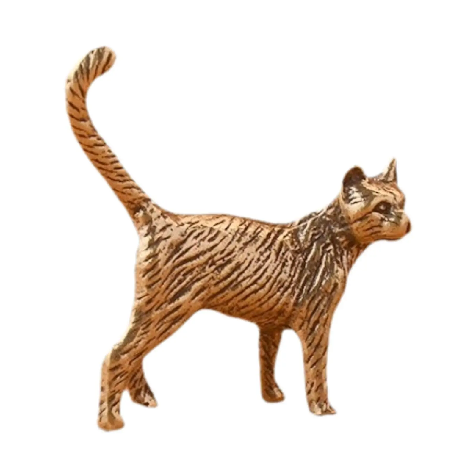 Brass Persian Cat Miniature Mini Long-tailed Cat Ornament for Festival Gift