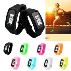 Digital LCD Pedometer Run Step Walking Distance Calorie Counter  12 / 24 hours time display Sport Watch Bracelet Step Tracker