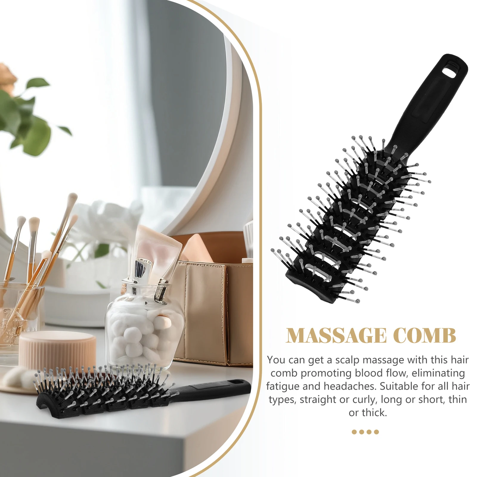 

Массажная расческа-выпрямитель, антистатический грушевидной ребер, черный массажер для укладки кожи головы, распутывание завязанных волос, удобный воздух