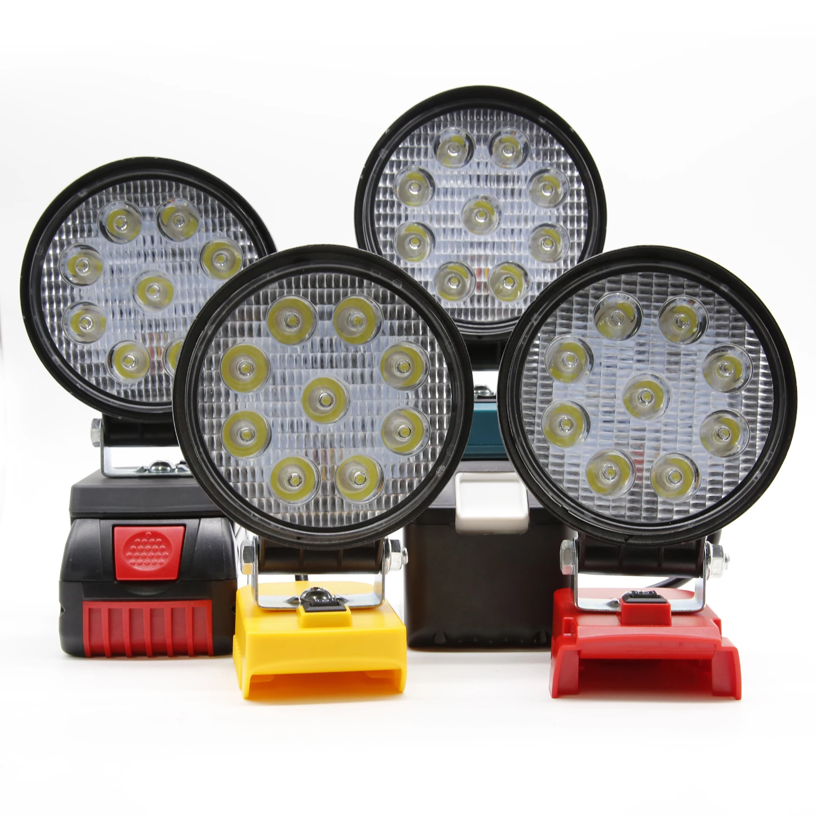 Luz LED de trabajo con batería de iones de litio de 18V, linterna de inundación de emergencia portátil, lámpara de Camping para