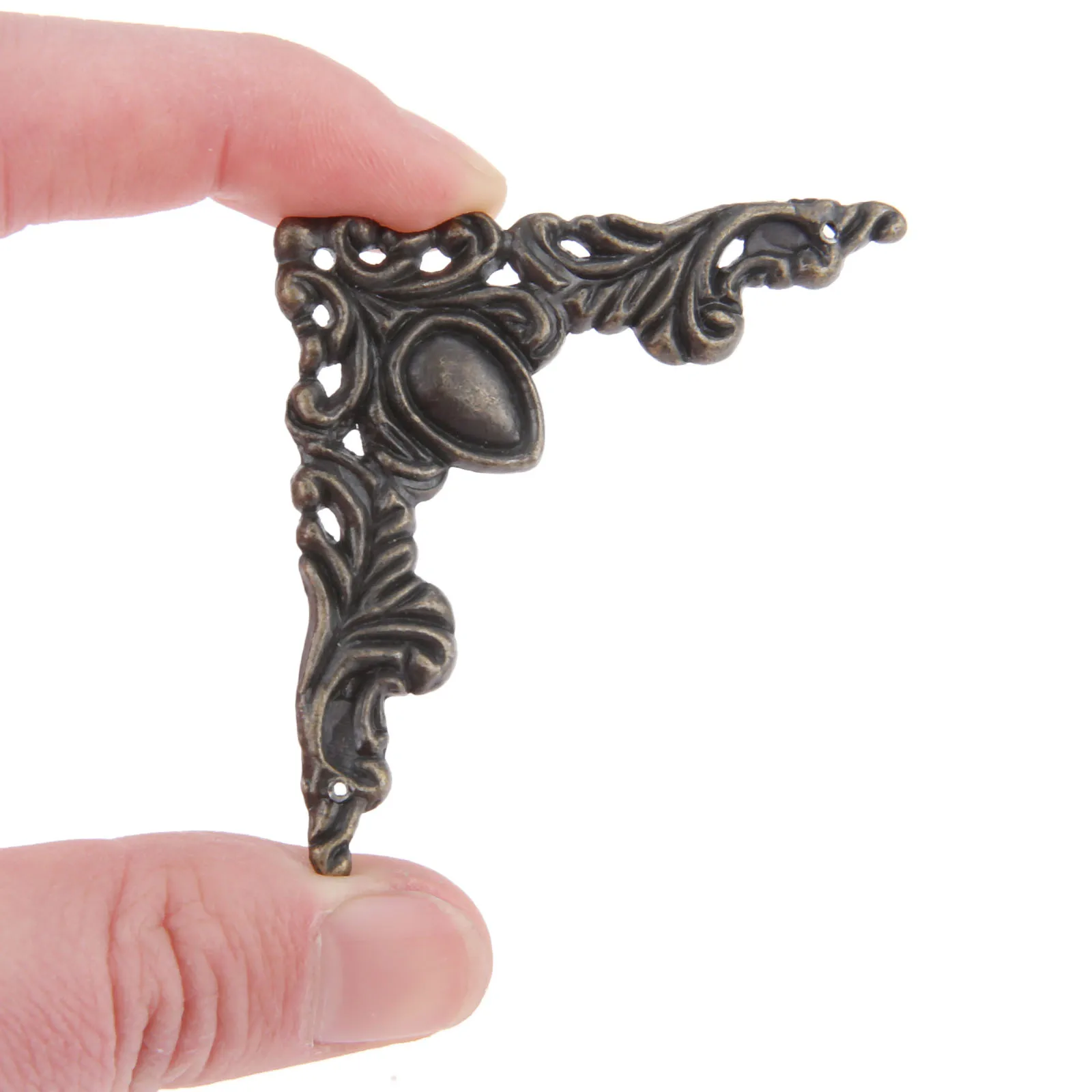 Cubierta protectora de esquina de álbum de recortes de Metal, caja de joyería antigua, caja de regalo de madera, Protector de patas de escritorio, 4 piezas, 50mm