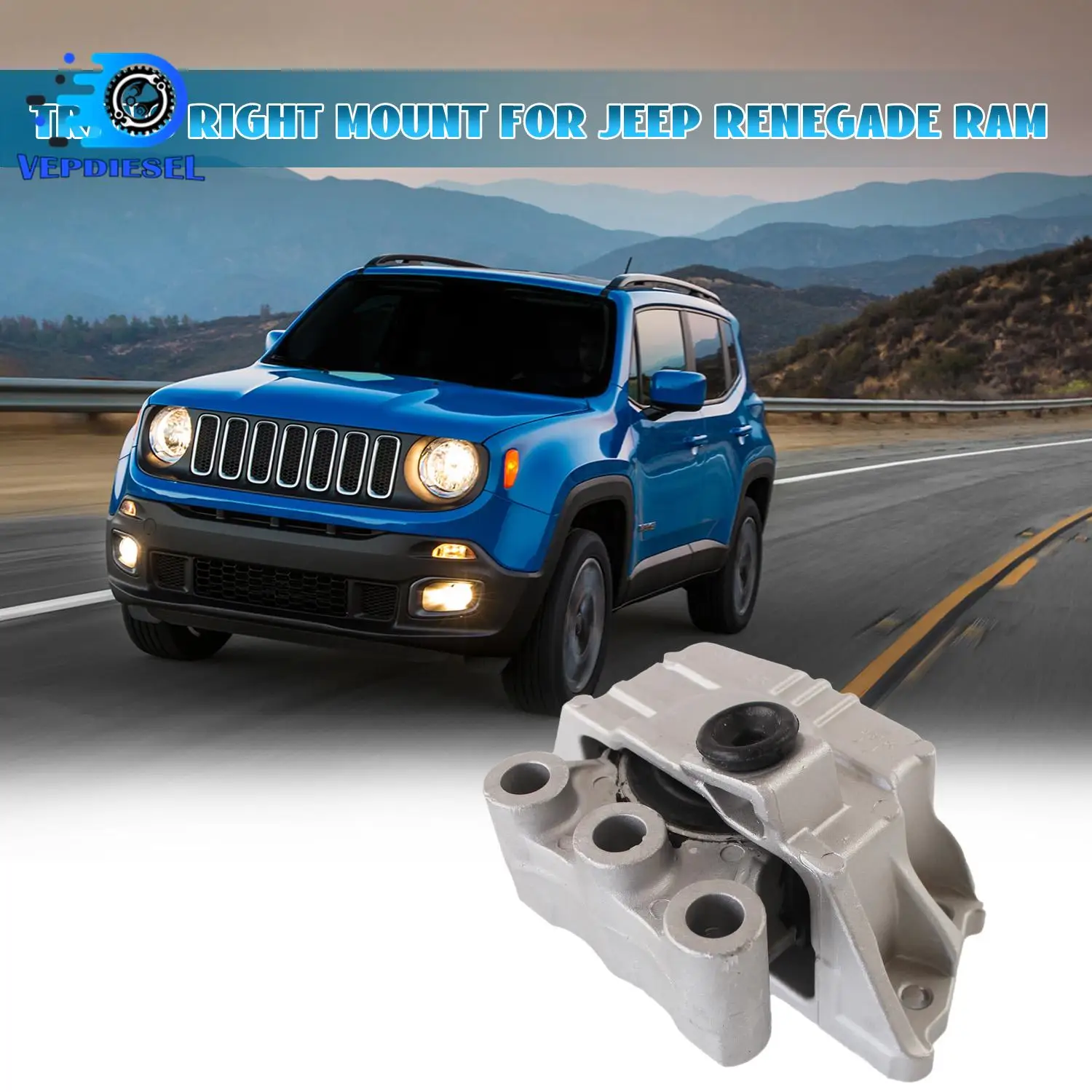 

68363755AA Trans Right Side Mount for Jeep Renegade Ram ProMaster Fiat 500X 2.4L L4 15-20 MK178 3487 68278029AA Car Parts