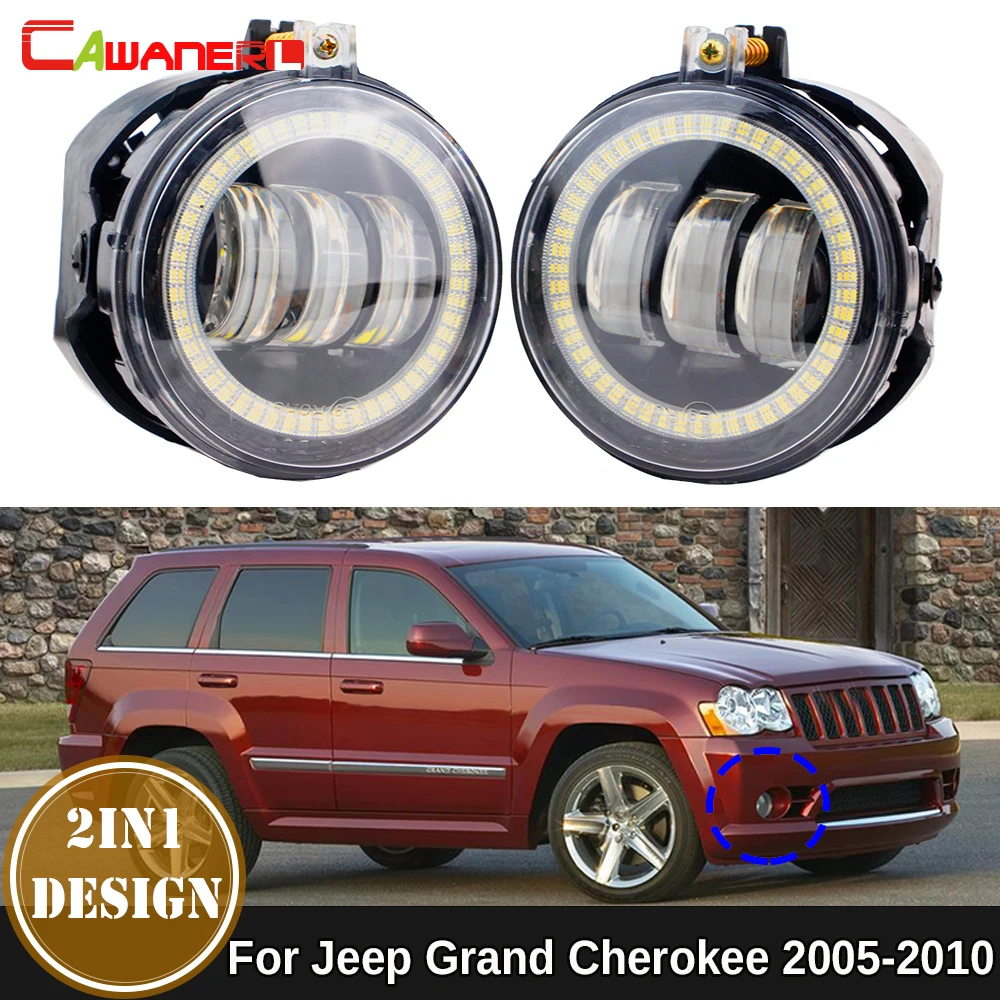 2 X Samochodowe światła przeciwmgielne LED Angel Eye DRL Akcesoria do świateł do jazdy dziennej 30W Do Jeep Grand Cherokee 2005 2006 2007 2008 2009 2010