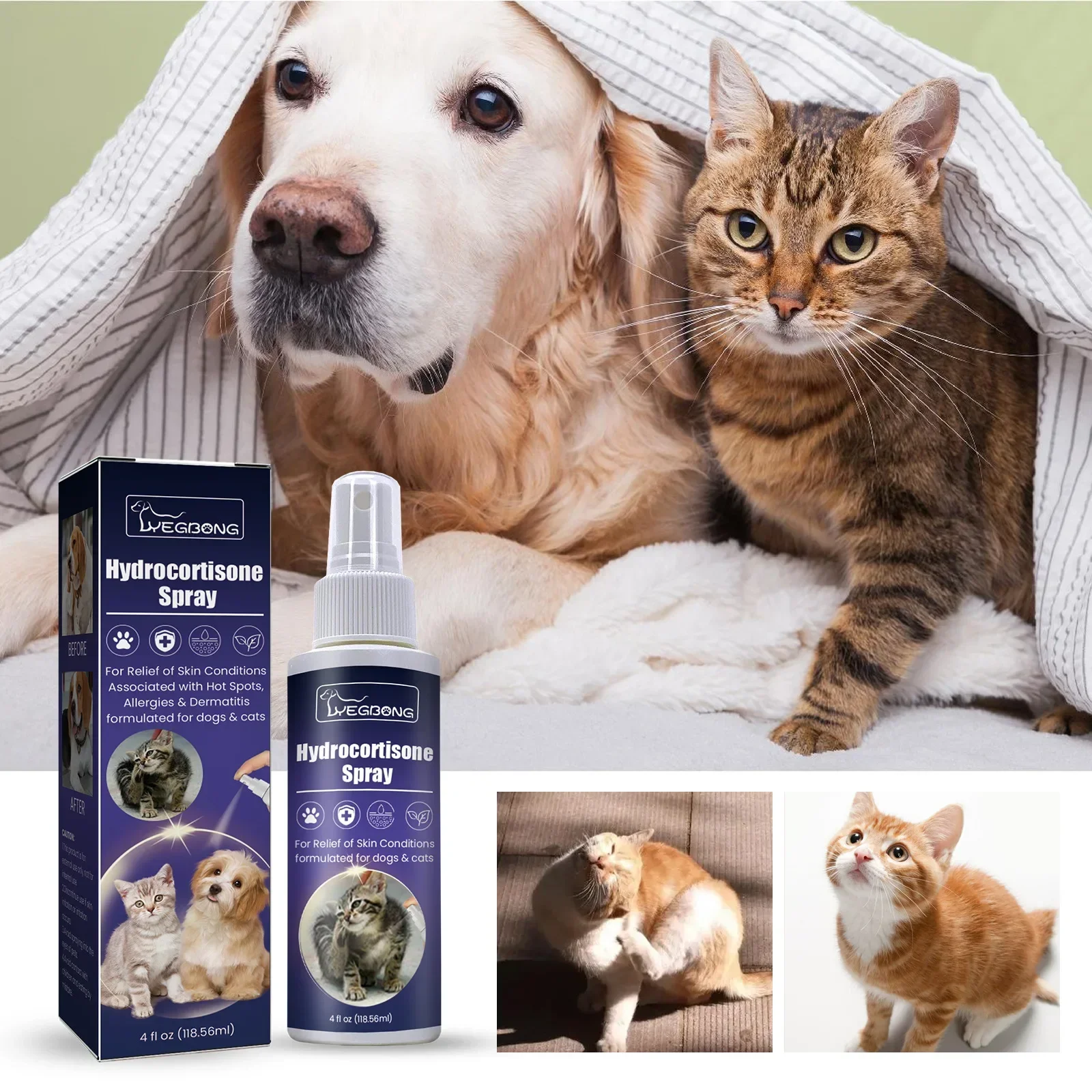 

Ring Worm Treatment Skin Irritation Itching Relief Flea Lice Control Promote Healing Relief Spray Pet Dog Cat Skin Care Spray