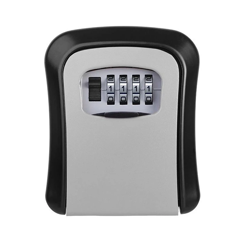 Key Lock Box Wall-mounted Plastic Key Safe Weatherproof 4 Combination Key Storage Lock Box for Indoor and Outdoor Use