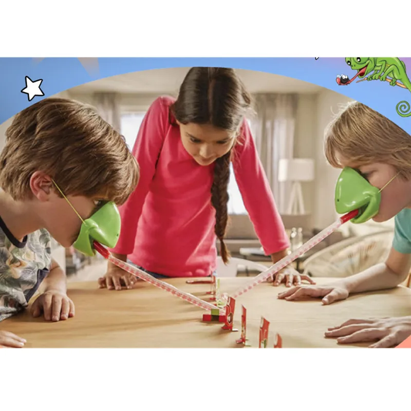 Funny Frog Tongue Game Desktop Game Multiplayer Party Game Frog Mouth Tongue Blowing Toy Parent-child Interaction Fun Masks