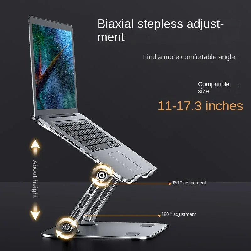 Laptop Stand Adjustable Aluminum Alloy Notebook Stand Compatible With 10-17.5 Inch Laptop Portable Fold Laptop Riser Holder