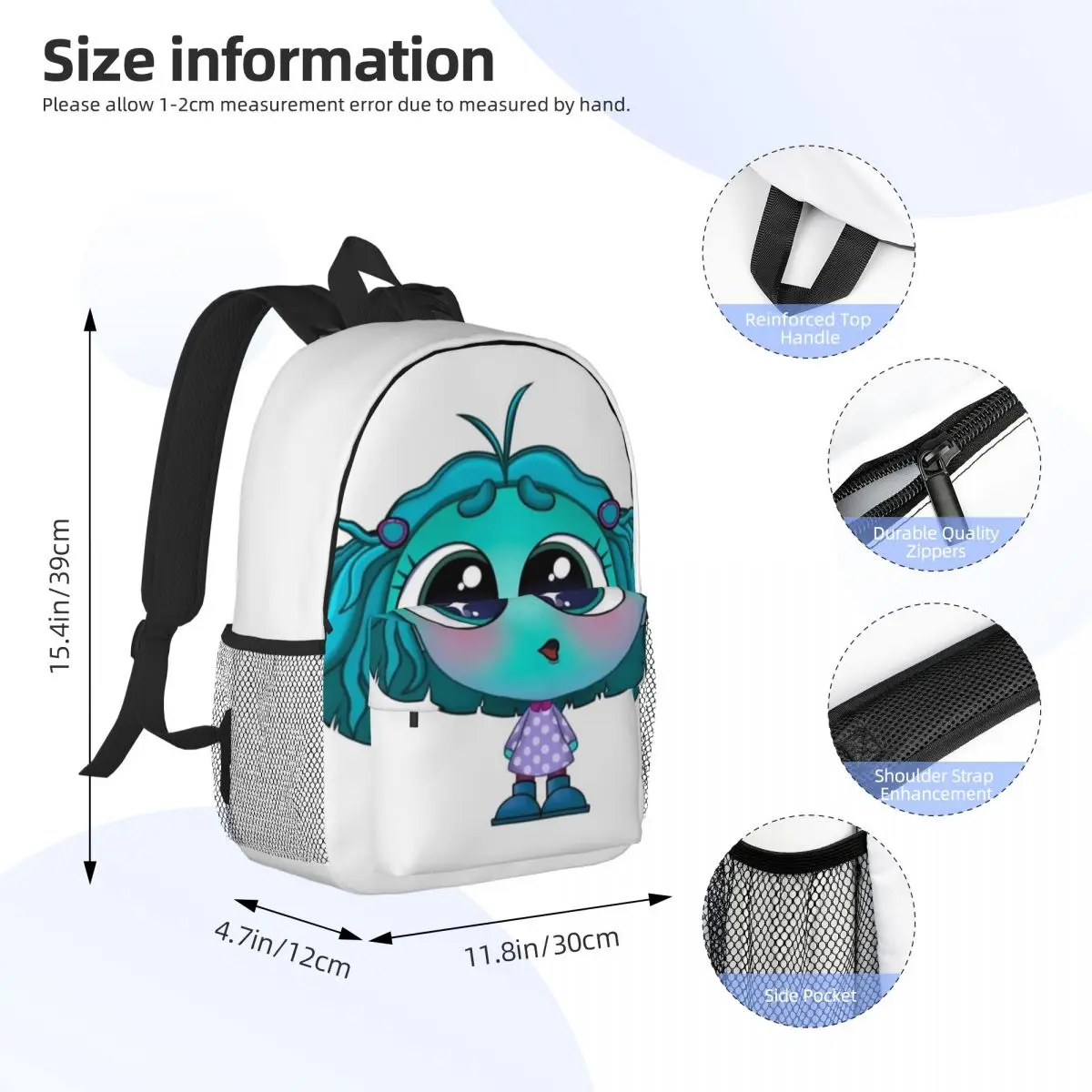 Inside Out Compact 15-Inch Backpack - Stylish Lightweight Bag Perfect for Students and Commuters