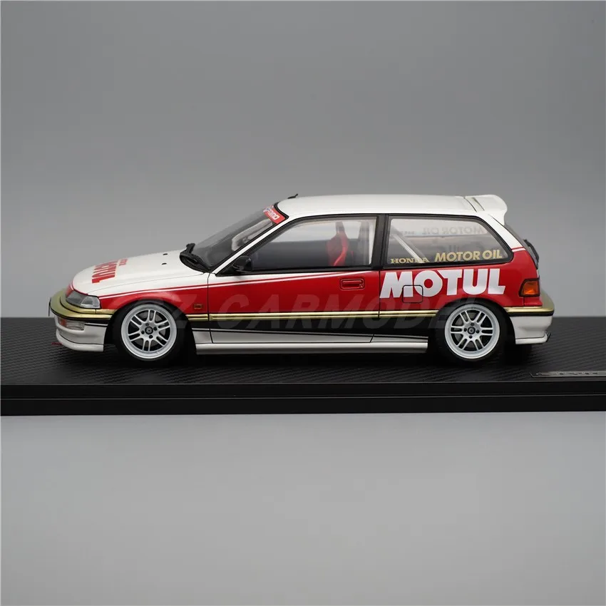 IG 1:18 CIVIC EF9 SiR Bianco/Rosso IG3123 JDM Simulazione Edizione Limitata Resina Metallo Statico Modello di Auto Giocattolo Regalo