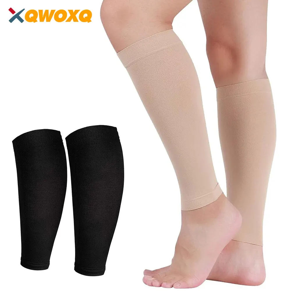 1 Pair Calf Compression Sleeve Men & Women - 20-30mmHg Shin Splint Recover Varicose Veins Calf Support, Torn Calf & Pain Relief