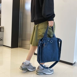 2023 Denim Women's Bag Jeans Shoulder Cross Bags Unisex Shopping Eco Bag Korean Canvas Messenger Bag Y2K Student Tote Handbags