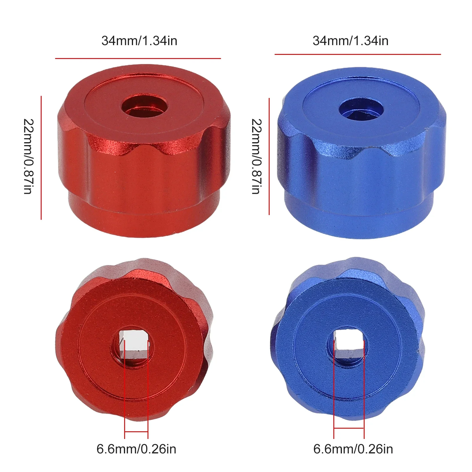 Air Conditioner Maintenance Essential Aluminum Alloy Round Wheel Handle For Faucet Handles Manifold Gauges Knob Red Blue