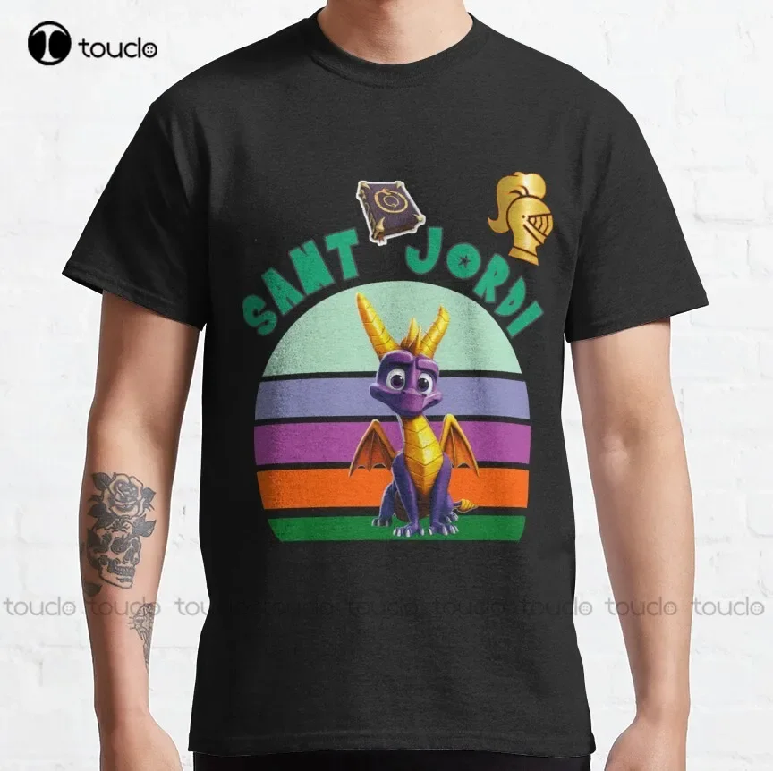 Sant Jordi Sant Jordi, Cataloniiia T-Shirt classique chemises pour hommes à manches courtes mode loisirs créatifs t-shirts drôles