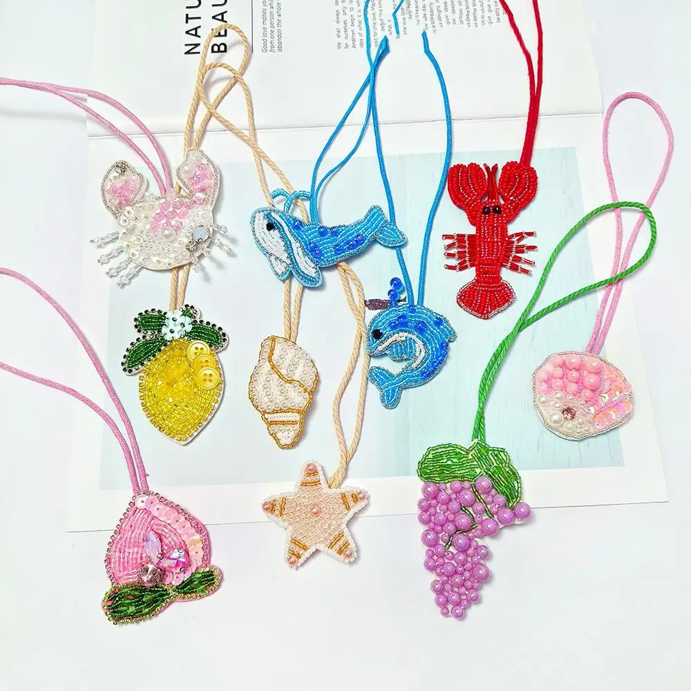 Подвеска для шитья из бисера, подвесная веревка, сумка, ремешок ручной работы, дельфин, сумка в форме раковины, подвесные украшения, подвески для сумки для женщин