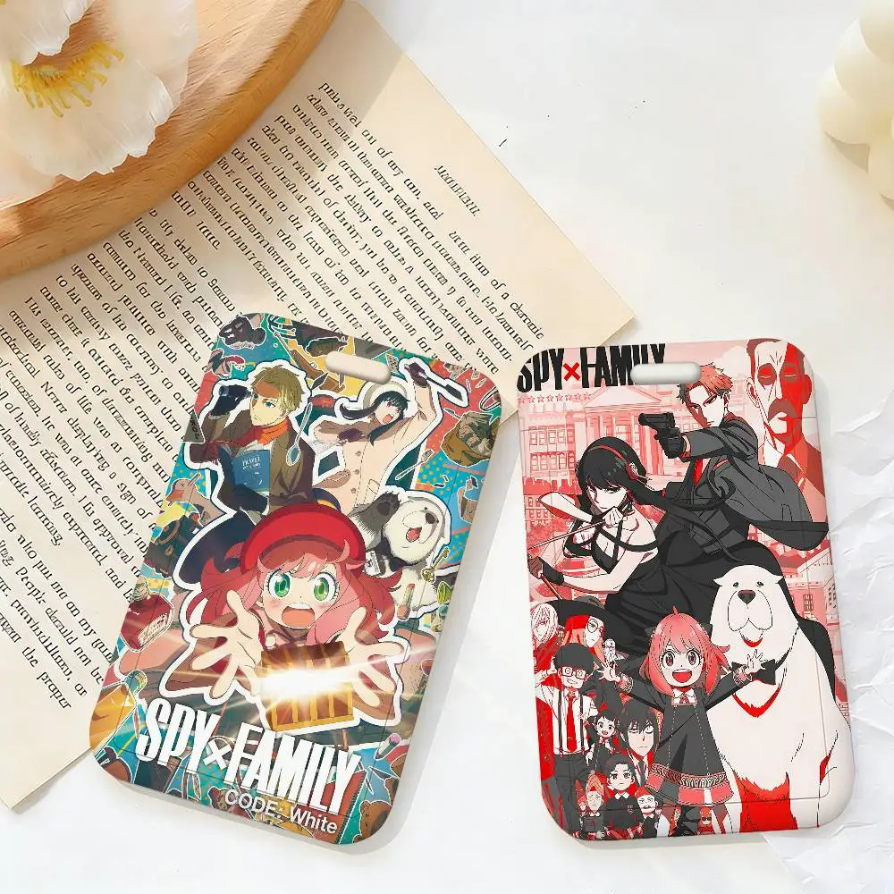 Japan Anime SPY FAMILY 1 Pcs Sliding ID Badge Holder with Clear Window ID Card Protector for Office School Staff Student