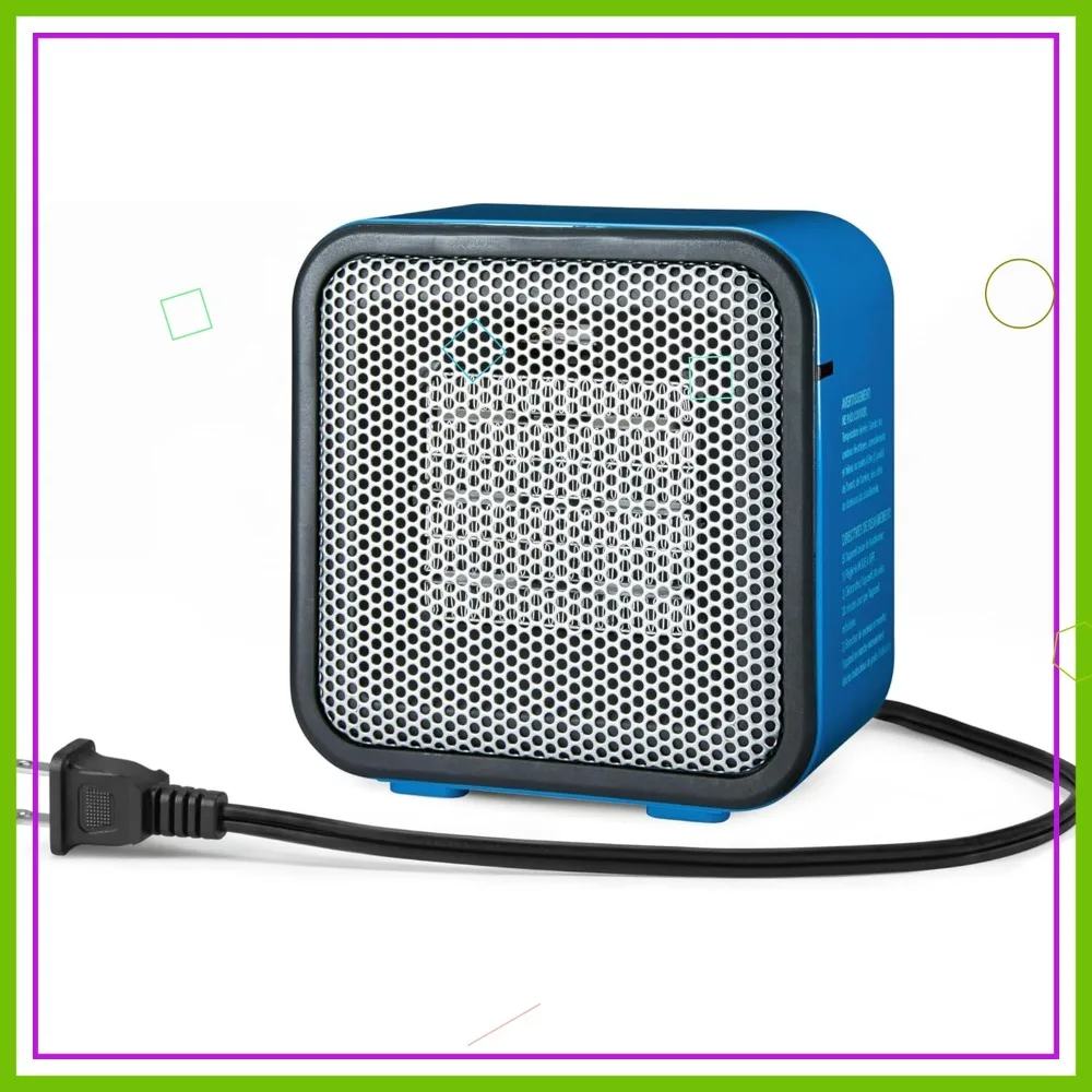 

Миниатюрный керамический обогреватель, портативный настольный обогреватель с защитой от опрокидывания, легкий (1,4 фунта), синего цвета, для использования в помещении.