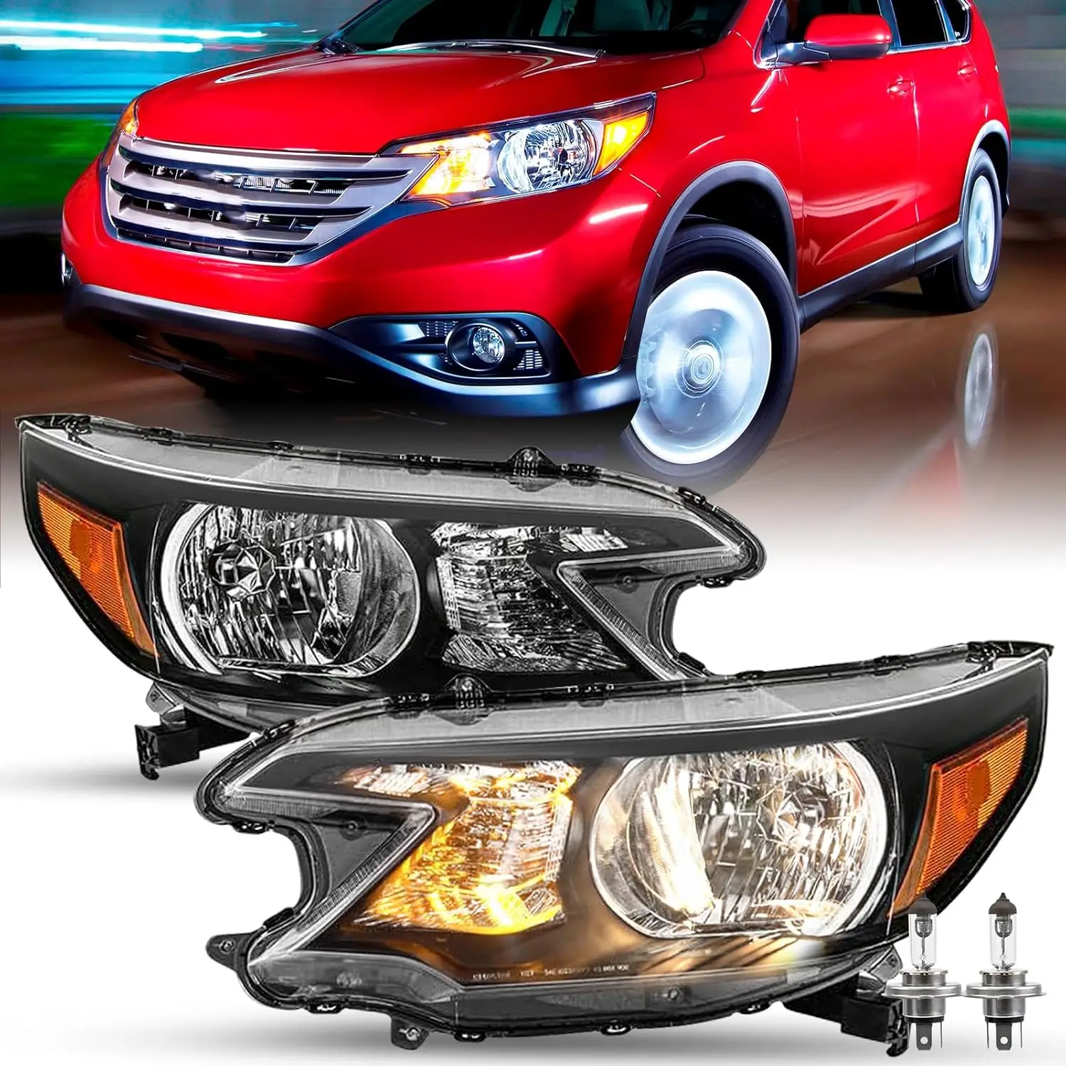 

Фара в стиле OE подходит для галогенной фары Honda CR-V 2012-2014 годов с лампами, левая и правая сторона пассажира