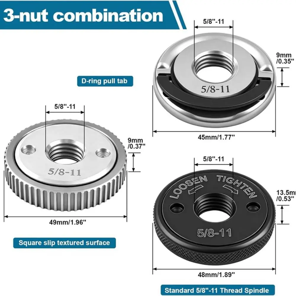Professional Angle Grinder Locking Plate Nut M14 M10 5 8 11 Adapter Quick Release Self Lock Flange Repair Tool