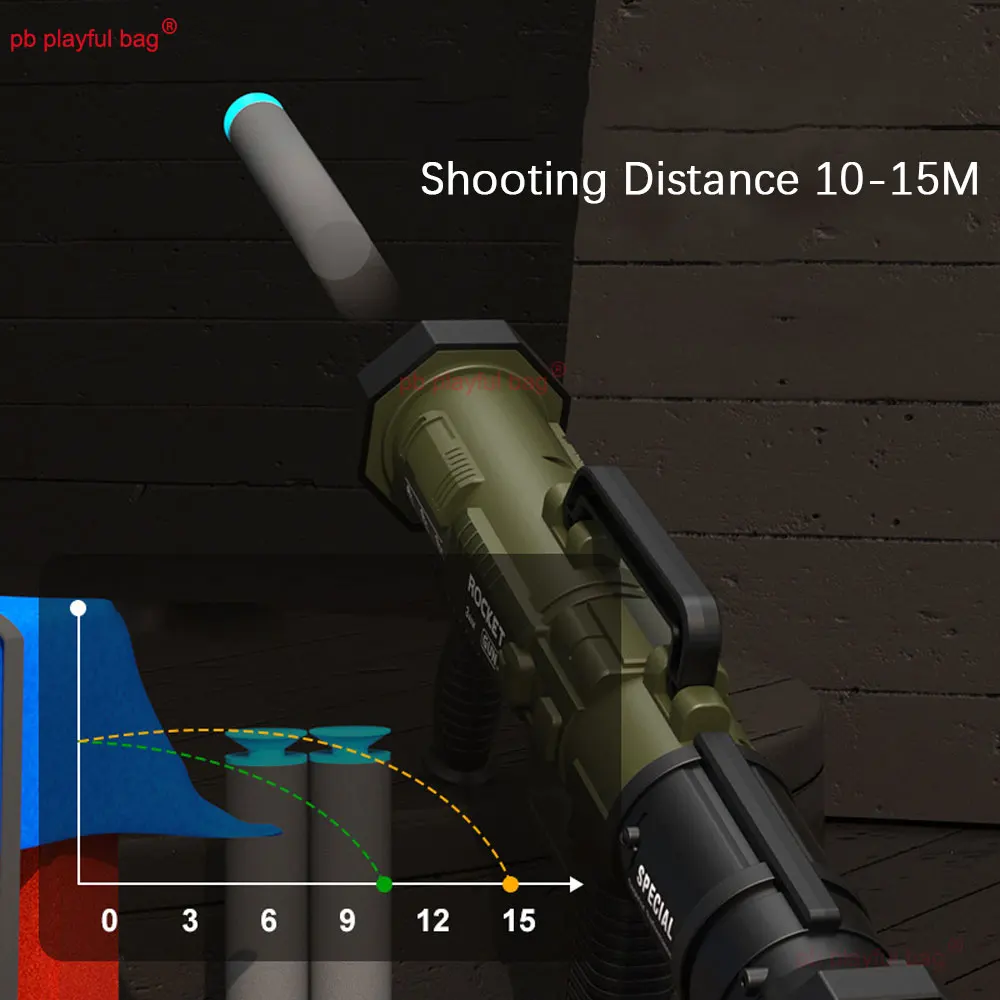 Outdoor Sports RPG Rocket Launcher Soft Bullet Gun Launcher Model EVA Sponge Soft Bullet Kids Game Toys Christmas Gifts QG696