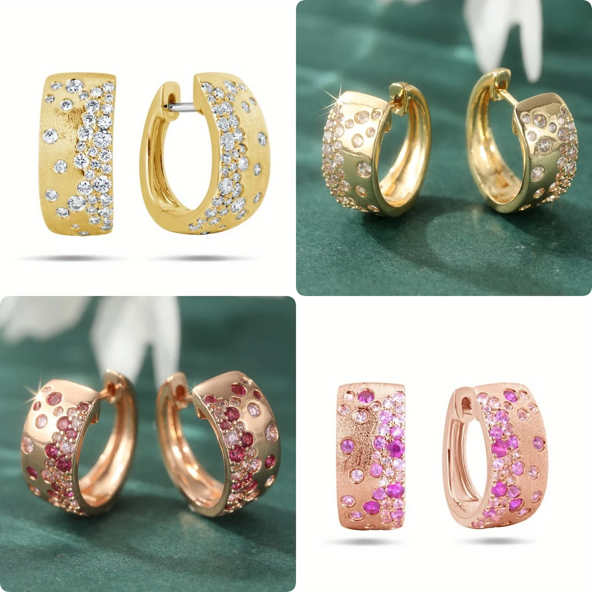 Fashion Sparking Synthetic Zirconia Hoop Earrings Simple Exquisite Daily Jewelry Accessories for Women Men Perfect Festival Gift
